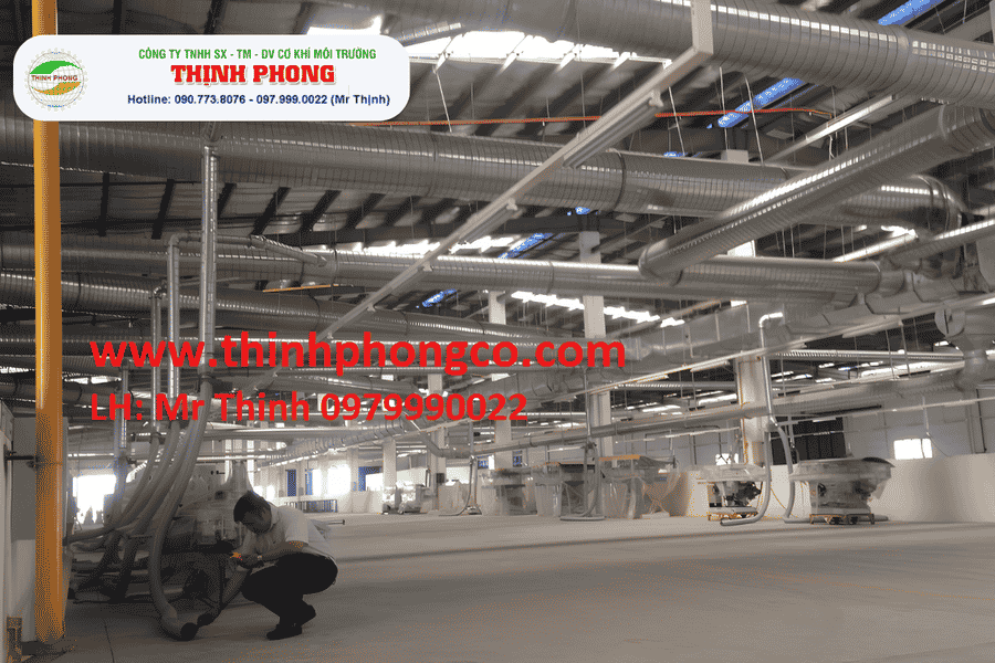 Hệ đường ống thu gom bụi cho Công Ty SV tại Cụm Công Nghiệp Bình Sơn