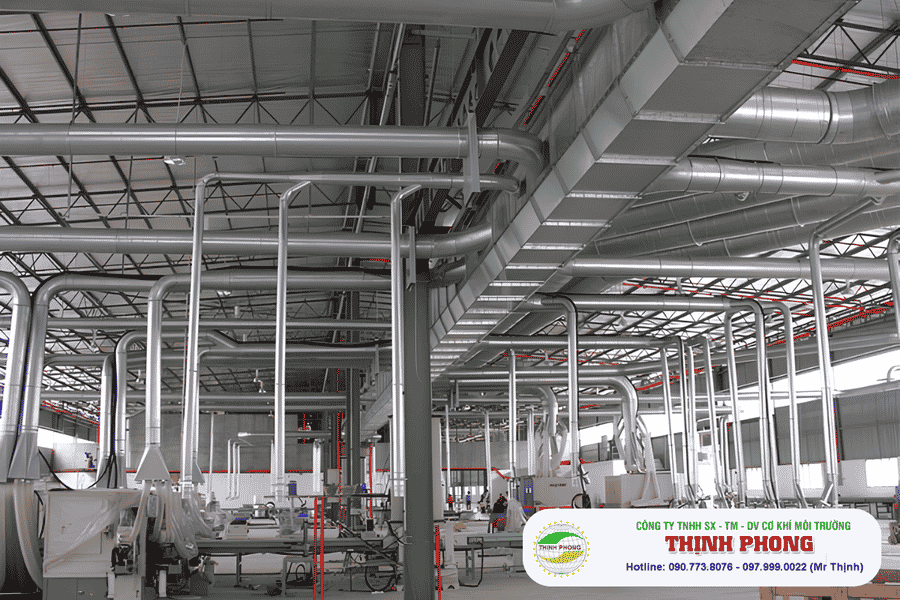 Hệ thống ống thu hồi bụi gỗ